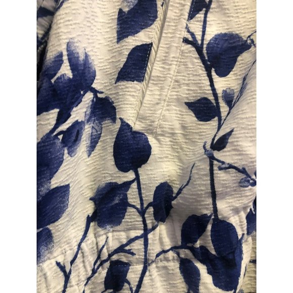 Chico's Women's SZ 3 Zip Up Lightweight Jacket w/Pockets, white and blue - Picture 2 of 6